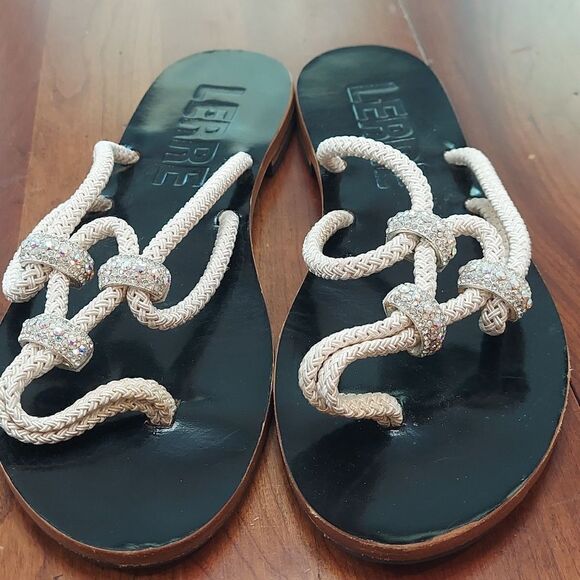 Lerre Rope Crystal Bling Rhinestone Sandals Sz 39/9 - Picture 2 of 7